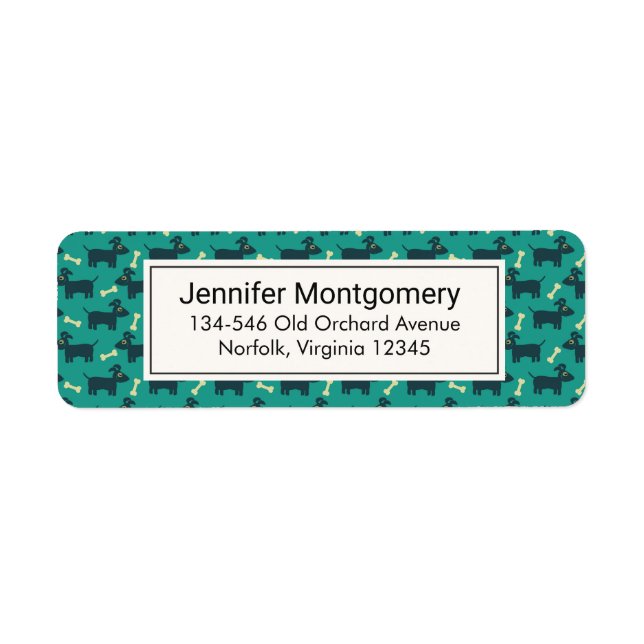 Niedliches Hundsmuster mit Knochen auf grünem Hint (Vorne)