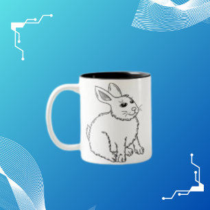 Niedliches Hunny Comic Rabbit Zweifarbige Tasse