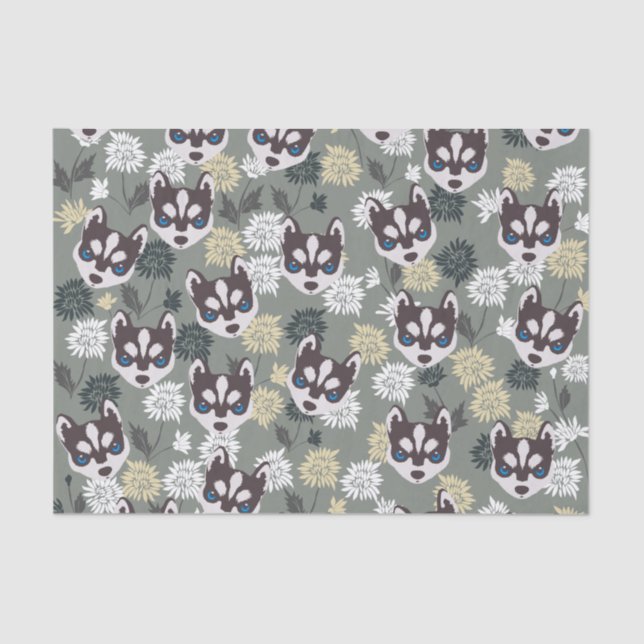 Niedliches Husky-Gewebe Seidenpapier (Vorderseite)