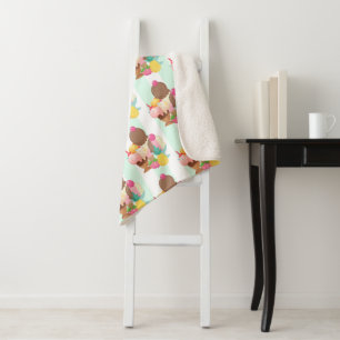 Niedliches Ice Cream Muster Sherpadecke