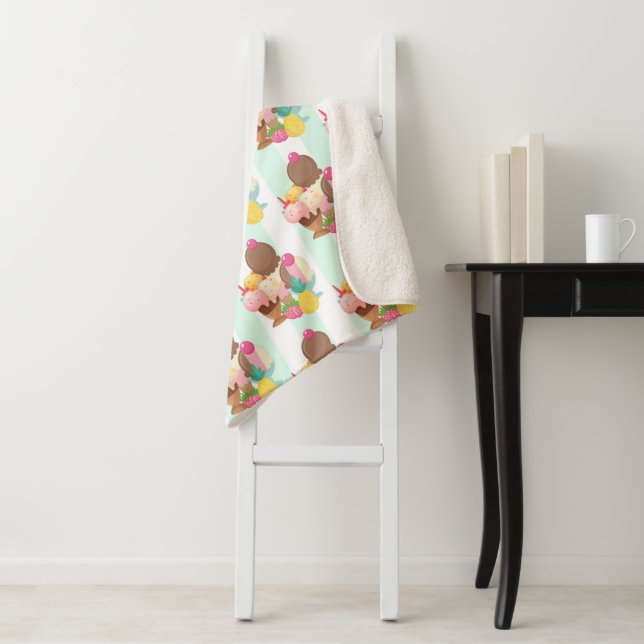 Niedliches Ice Cream Muster Sherpadecke (Beispiel)