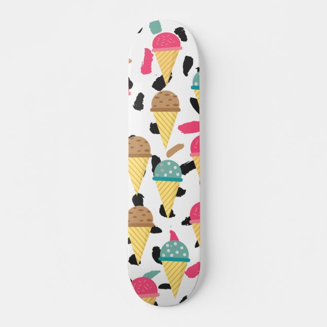 Niedliches Ice Cream Muster Skateboard (Vorne)
