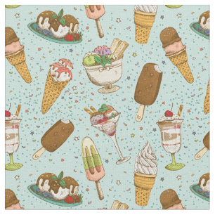 Niedliches Ice Cream Muster Stoff