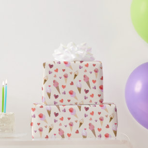 Niedliches Ice Cream Party Retro-Inspiriert Origin Geschenkpapier
