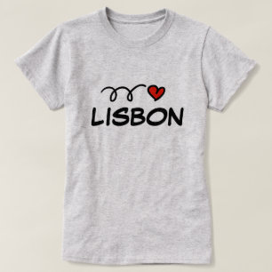 Niedliches Ich Herz Lissabon t Shirt für Frauen