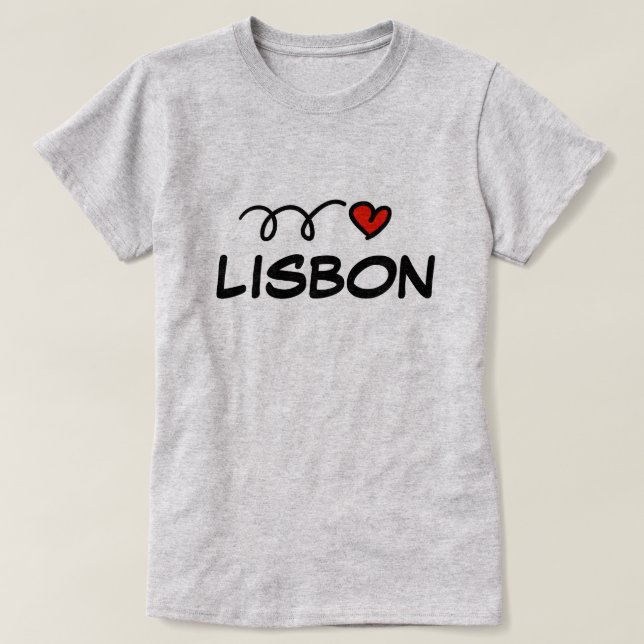 Niedliches Ich Herz Lissabon t Shirt für Frauen (Design vorne)