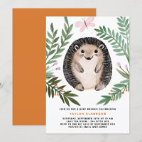 Niedliches Igel Wasserfarbe Kinderdusche Brunch