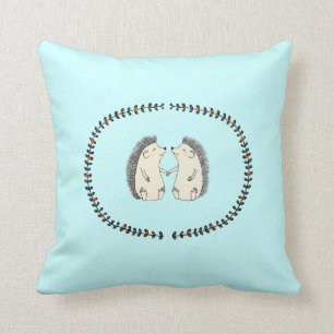 Niedliches Igels-Paar-Waldcouchthrow-Kissen Kissen