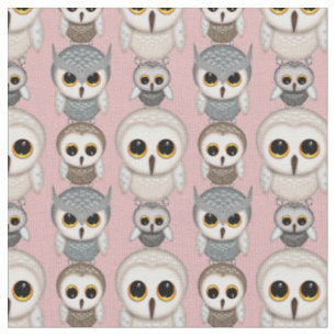 Niedliches Illustriertes Owls-Muster Stoff
