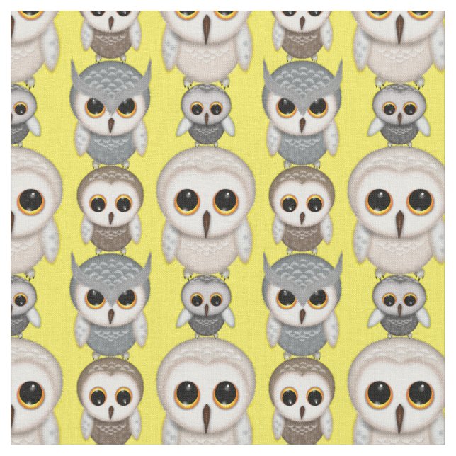Niedliches Illustriertes Owls-Muster Stoff (Nahaufnahme)