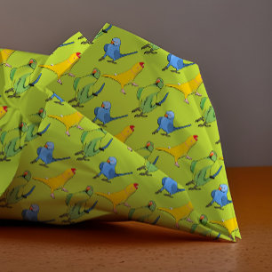 Niedliches Indianerringshals-Bright-Green-Parrot-M Seidenpapier