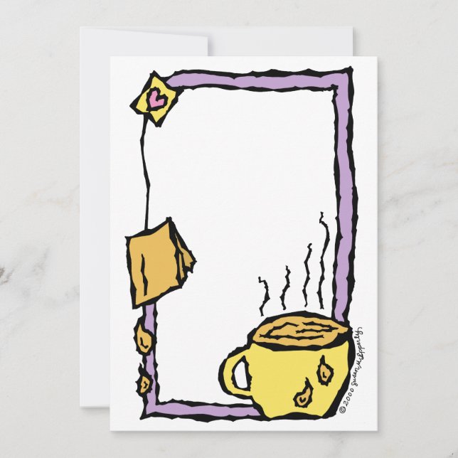 Niedliches, individualisierbares Tee-Party / Nachm Einladung (Vorderseite)