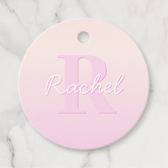 Niedliches individuell anpassbares Monogramm | Pea Geschenkanhänger (Vorderseite)