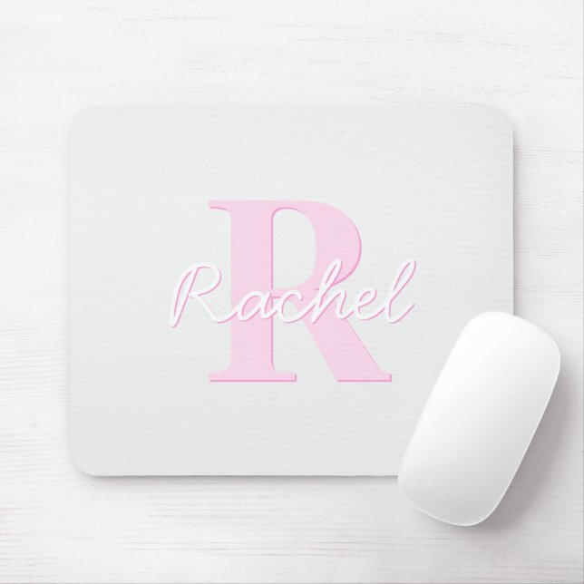 Niedliches individuell anpassbares Monogramm | Pin Mousepad (Mit Mouse)