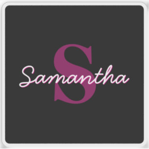 Niedliches individuell anpassbares rosa und schwar aufkleber