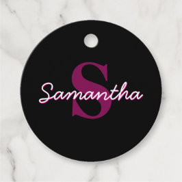 Niedliches individuell anpassbares rosa und schwar geschenkanhänger