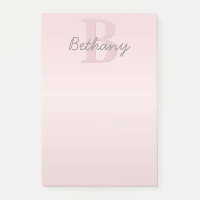 Niedliches individuell anpassbares rosafarbenes Mo Post-it Klebezettel (Vorderseite)