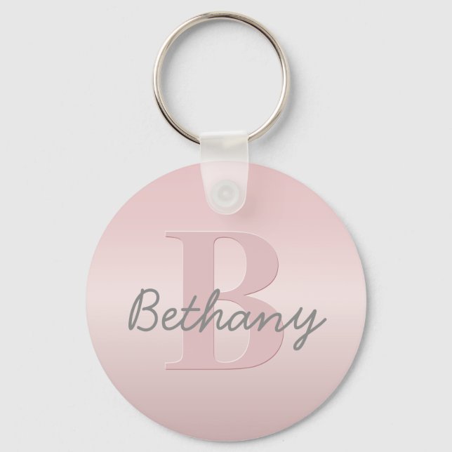 Niedliches individuell anpassbares rosafarbenes Mo Schlüsselanhänger (Vorderseite)