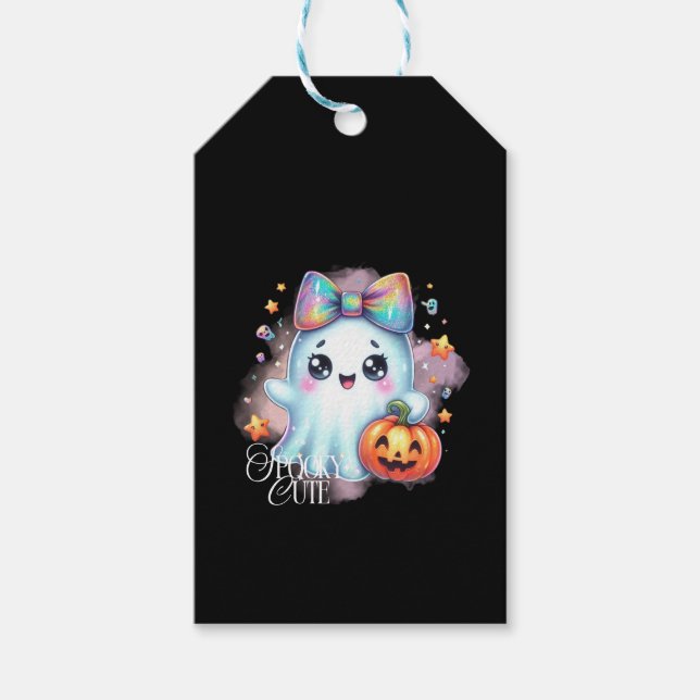 Niedliches Iridesshire Halloween-Geist Geschenkanhänger (Vorderseite)