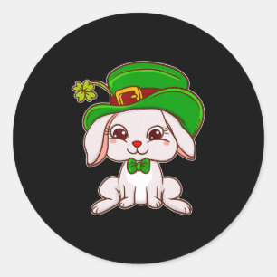 Niedliches irisches Bunny Dressed für St Patrick D Runder Aufkleber
