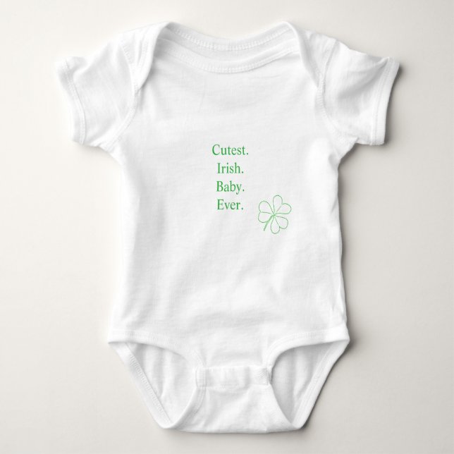 Niedliches Irish Baby je Green Lucky Kleeblatt Baby Strampler (Vorderseite)