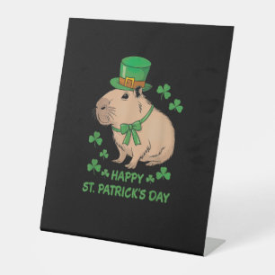 Niedliches Irish Capybara Leprechaun Happy St.Patr Sockelschild