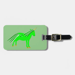 Niedliches Irish Green und Gold Unicorn Custom Gepäckanhänger