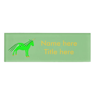 Niedliches Irish Green und Gold Unicorn Custom Namenschild