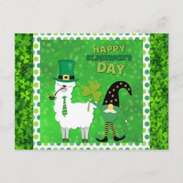 Niedliches Irish St Patrick's Day Gnome Green Klee Postkarte
