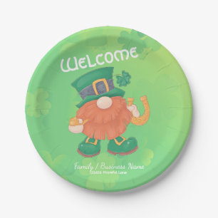 Niedliches Irish St. Patrick's Day Gnome Pappteller
