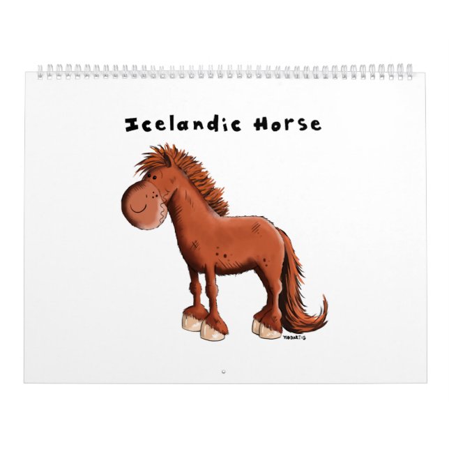 Niedliches isländisches Pferd - Pferde - Cartoon - Kalender (Titelbild)