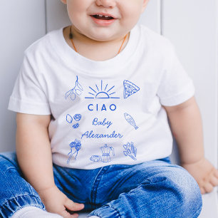 Niedliches italienisches Themed Baby Duschgeschenk Strampler