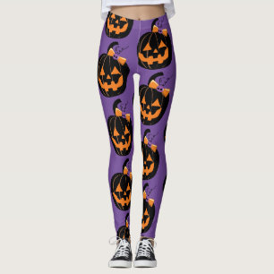 Niedliches Jack O' Lantern Lila Multiprint-Legging Leggings