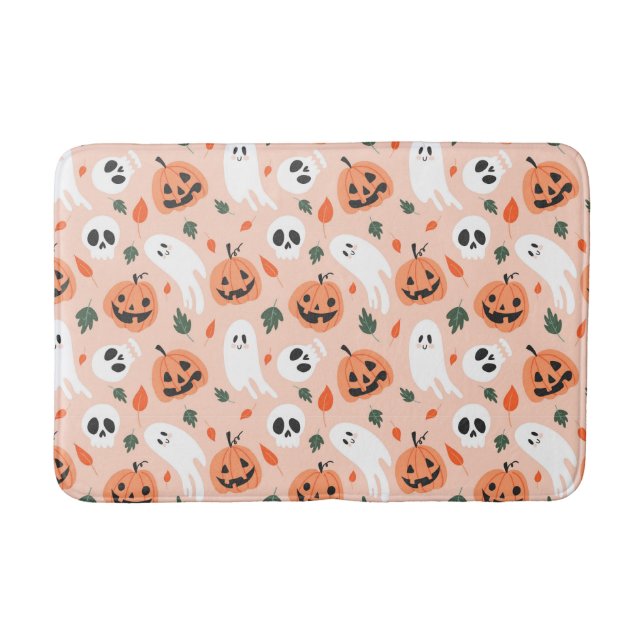 Niedliches Jack-O-Lantern- und Ghost-Muster Badematte (Vorderseite)