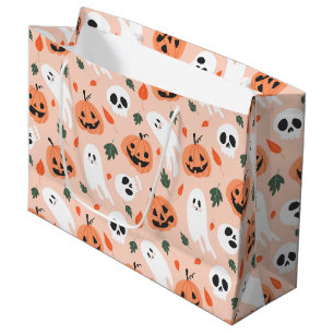 Niedliches Jack-O-Lantern- und Ghost-Muster Große Geschenktüte