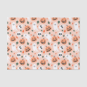 Niedliches Jack-O-Lantern- und Ghost-Muster Seidenpapier