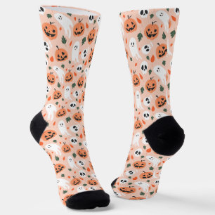 Niedliches Jack-O-Lantern- und Ghost-Muster Socken