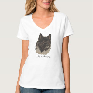 niedliches japanisches akita Hundeportrait mit aki T-Shirt