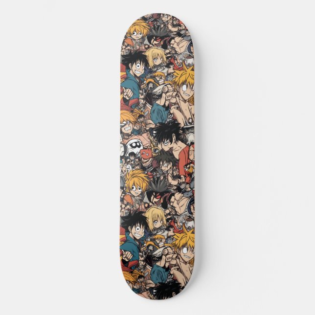 Niedliches japanisches Anime Manga-Musterskateboar Skateboard (Vorderseite)