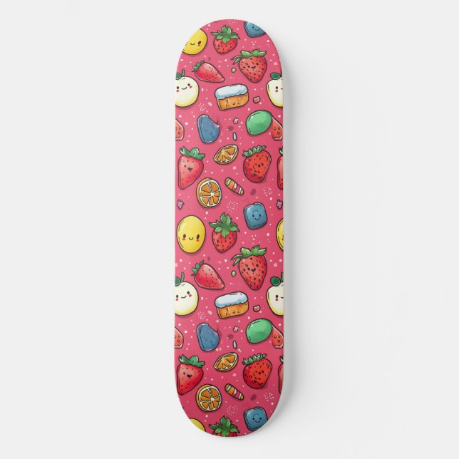 Niedliches japanisches Anime-Muster-Skateboard Skateboard (Vorderseite)