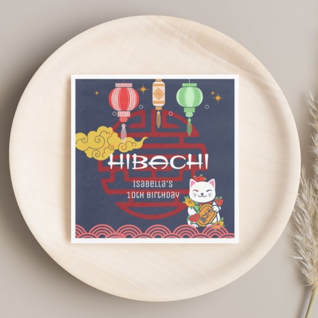 Niedliches japanisches Hibachi Dinner Geburtstagsp Serviette (Von Creator hochgeladen)
