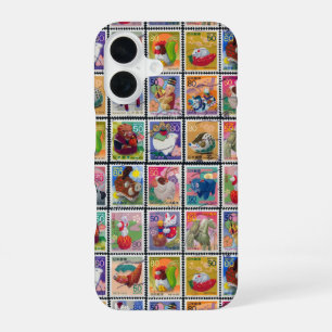 Niedliches japanisches Jahr des Musters für tieris iPhone 16 Hülle