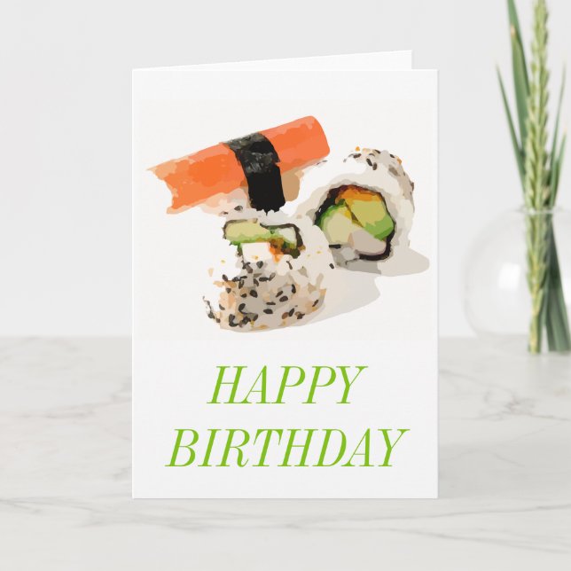 Niedliches japanisches Sushi Karte (Vorderseite)