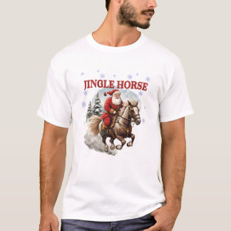 Niedliches Jingle Horse Santa Riding T-Shirt
