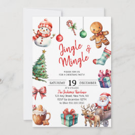 Niedliches Jingle & Mingle Party Einladung