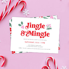 Niedliches Jingle & Mingle Retro Party Einladung