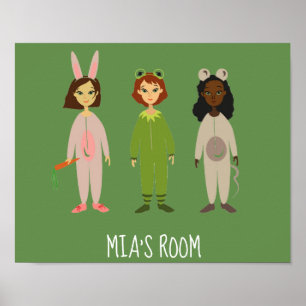 Niedliches Jugendzimmer Pajama Party Thema Poster