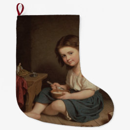 Niedliches Jung-Girl-Eating-Frühstück (Vintage Kun Großer Weihnachtsstrumpf