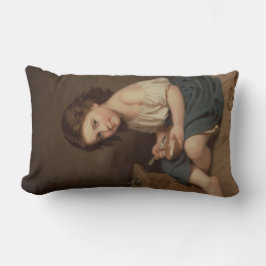 Niedliches Jung-Girl-Eating-Frühstück (Vintage Kun Lendenkissen