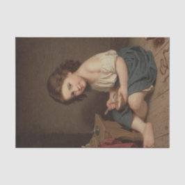 Niedliches Jung-Girl-Eating-Frühstück (Vintage Kun Seidenpapier